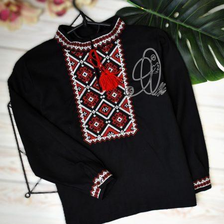 Вишиванка на хлопчика "Чорно-червона"